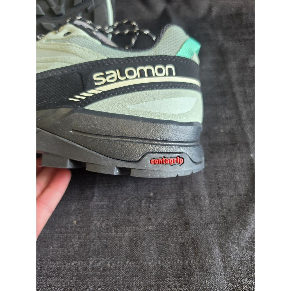 Salomon X-ALP Leather Mens 10 Women 11 Green Milieu Hiking Outdoors Retail $269 - Picture 11 of 16